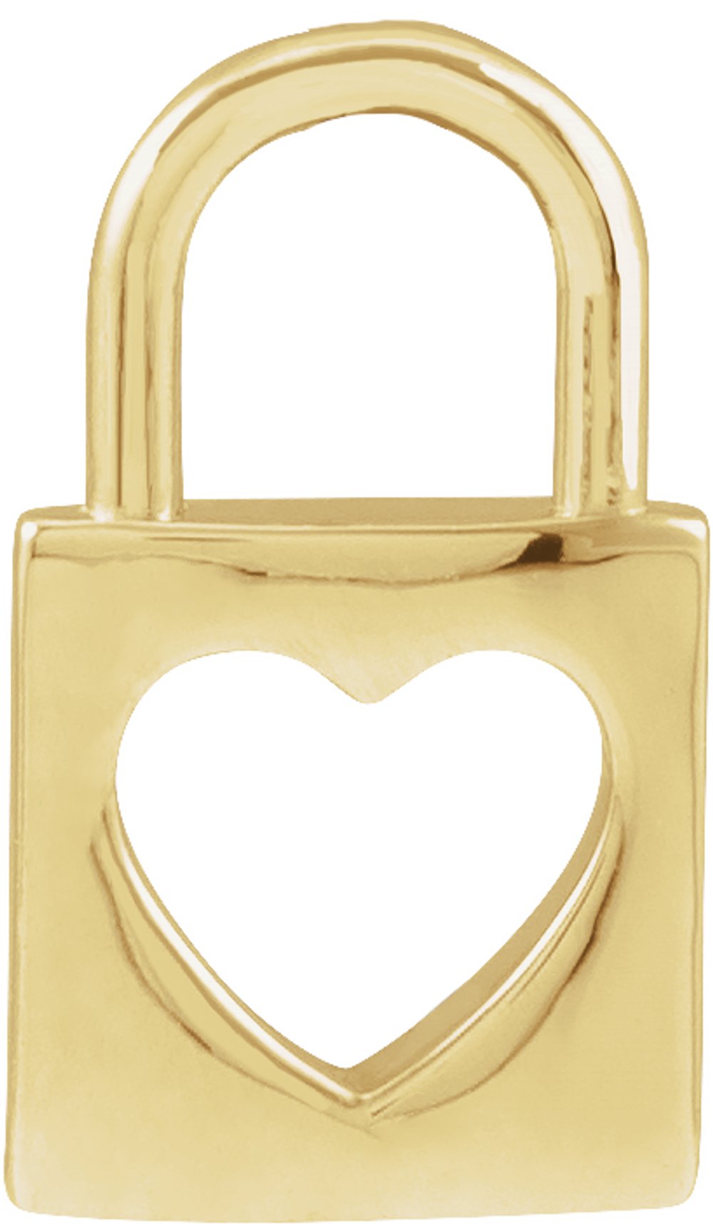 14K Yellow Gold 13.6x9 mm Cutout Heart Lock Pendant