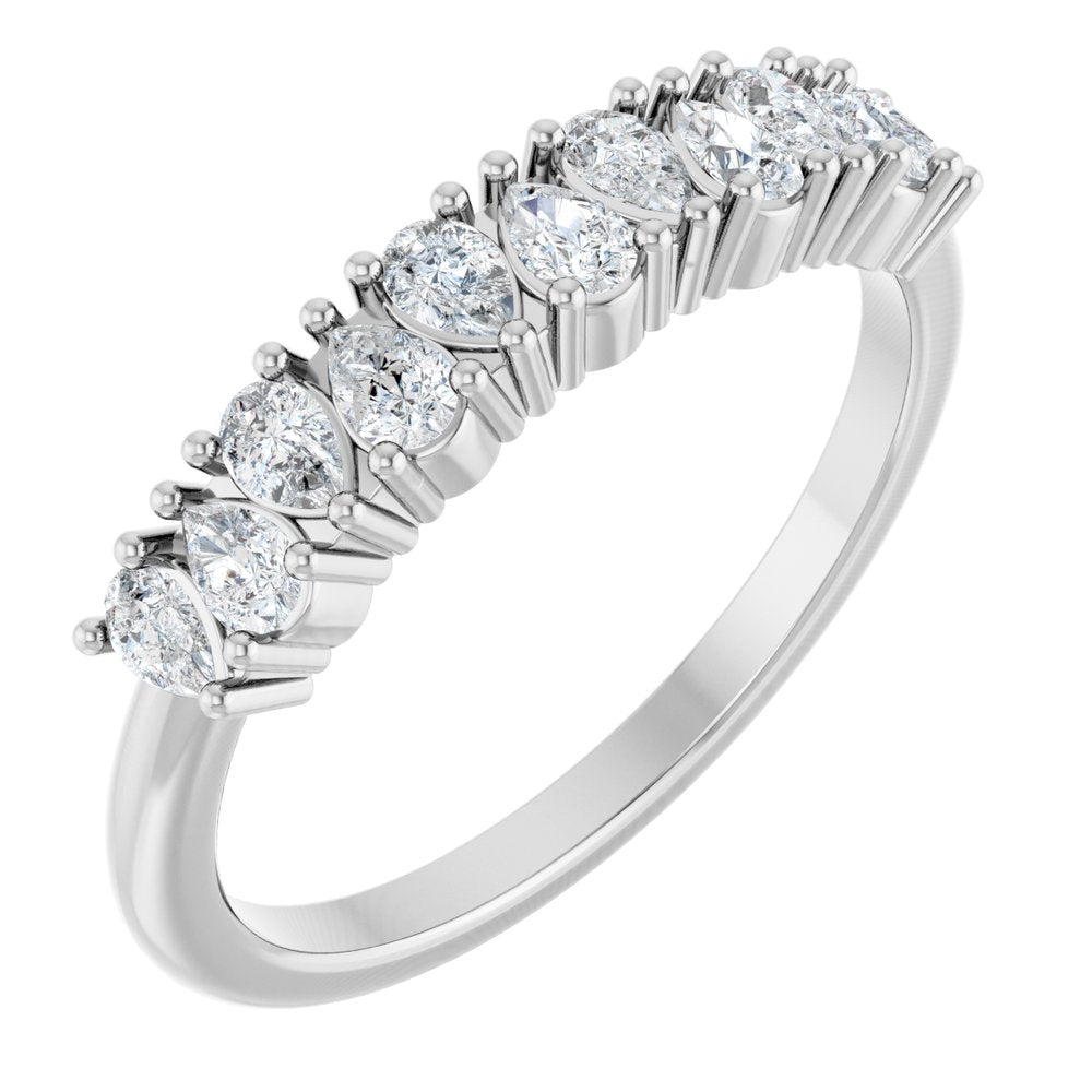 14K White 1/2 CTW Natural Diamond Anniversary Band