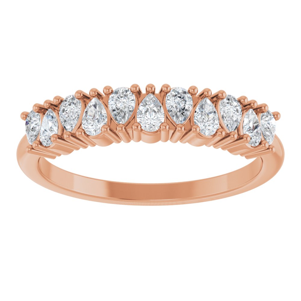 14K Rose 1/2 CTW Natural Diamond Anniversary Band