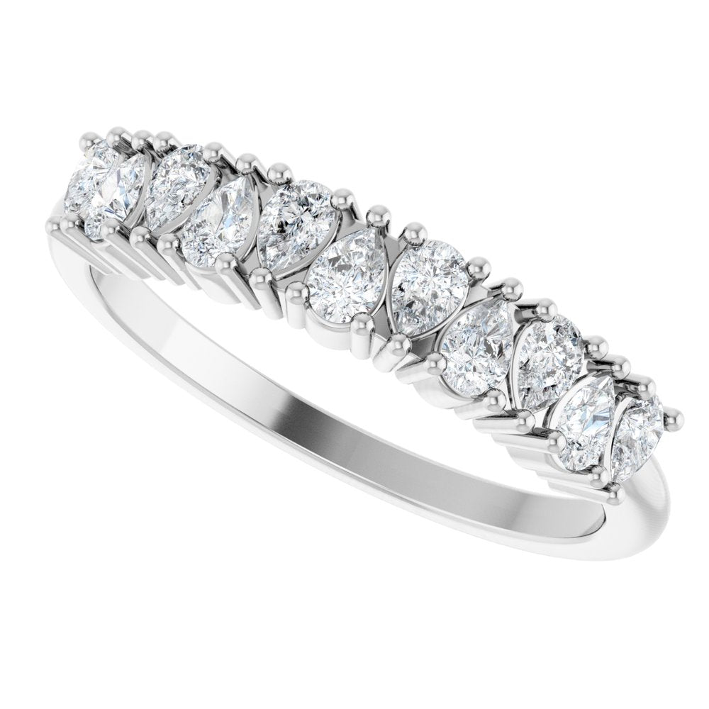 14K White 1/2 CTW Natural Diamond Anniversary Band
