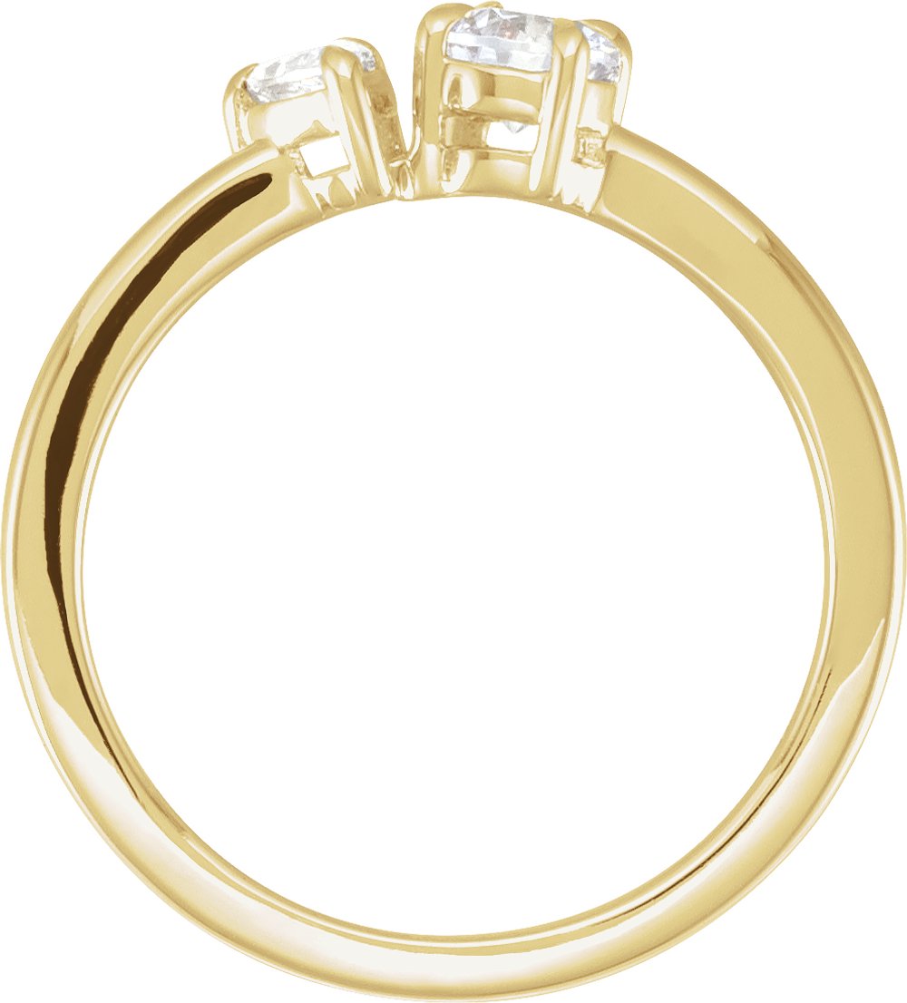 14K Yellow 5/8 CTW Lab-Grown Diamond Two-Stone Ring