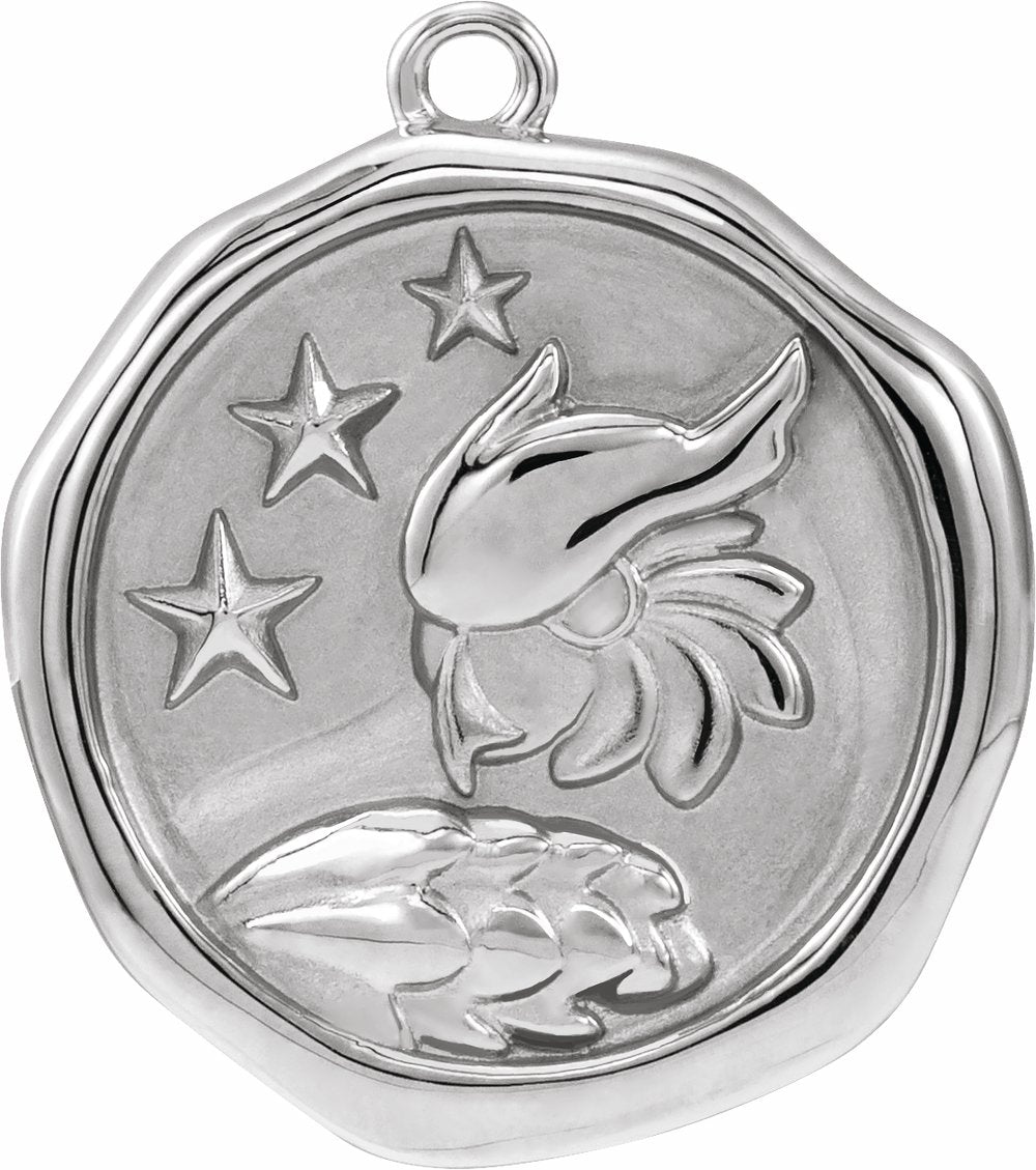 14K White Owl Spirit Animal Dangle