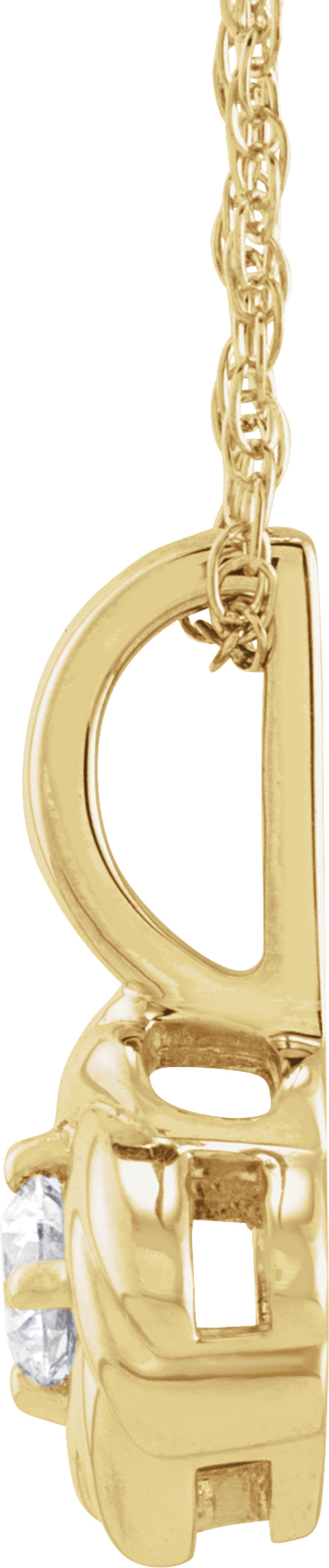 14K Yellow 1/10 CT Natural Diamond Knot 18" Necklace