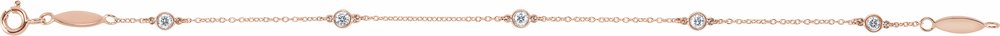 14K Rose Gold 1/3 CTW Lab-Grown Diamond Bezel-Set Station 7" Bracelet