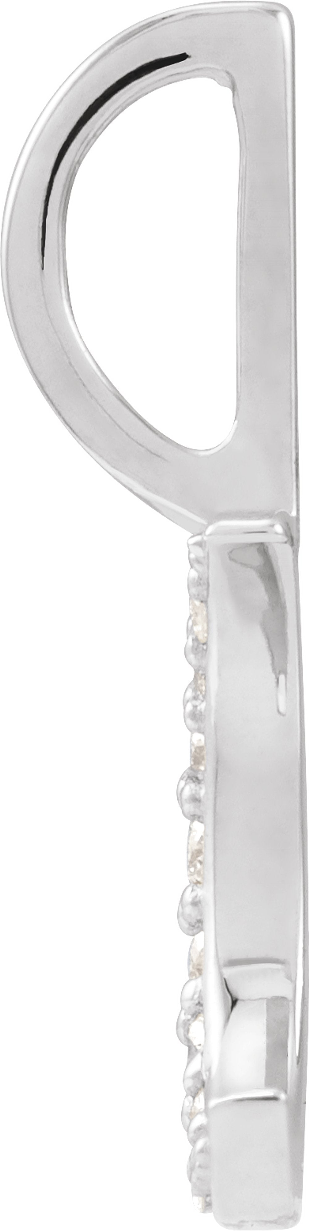 14K White Gold .07 CTW Natural Diamond Crescent Moon Charm/Pendant