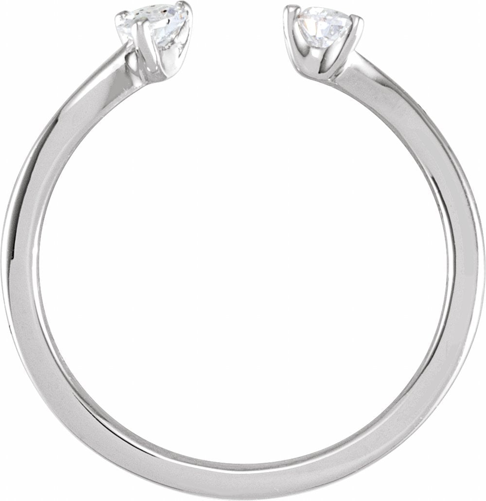 14K White Gold 1/5 CTW Lab-Grown Diamond Two-Stone Ring