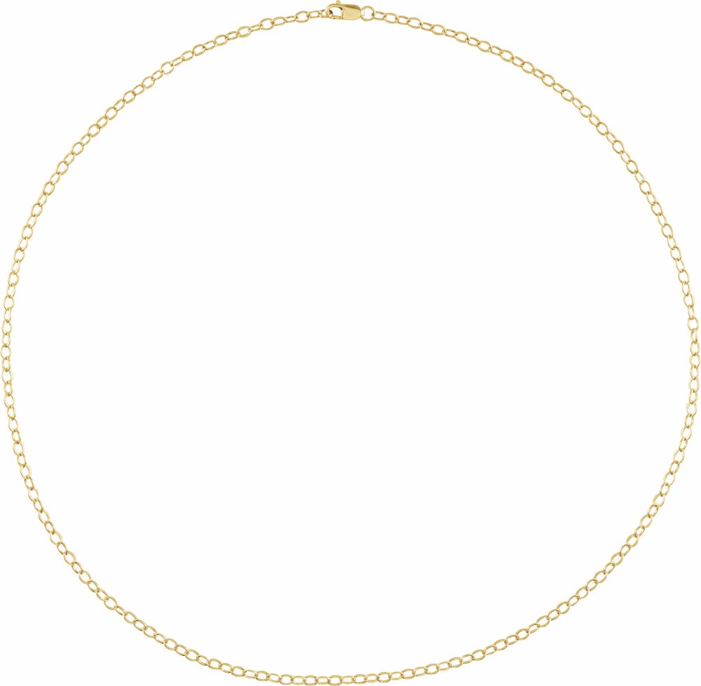 14K Yellow Gold-Filled 2.5 mm Cable 7" Chain