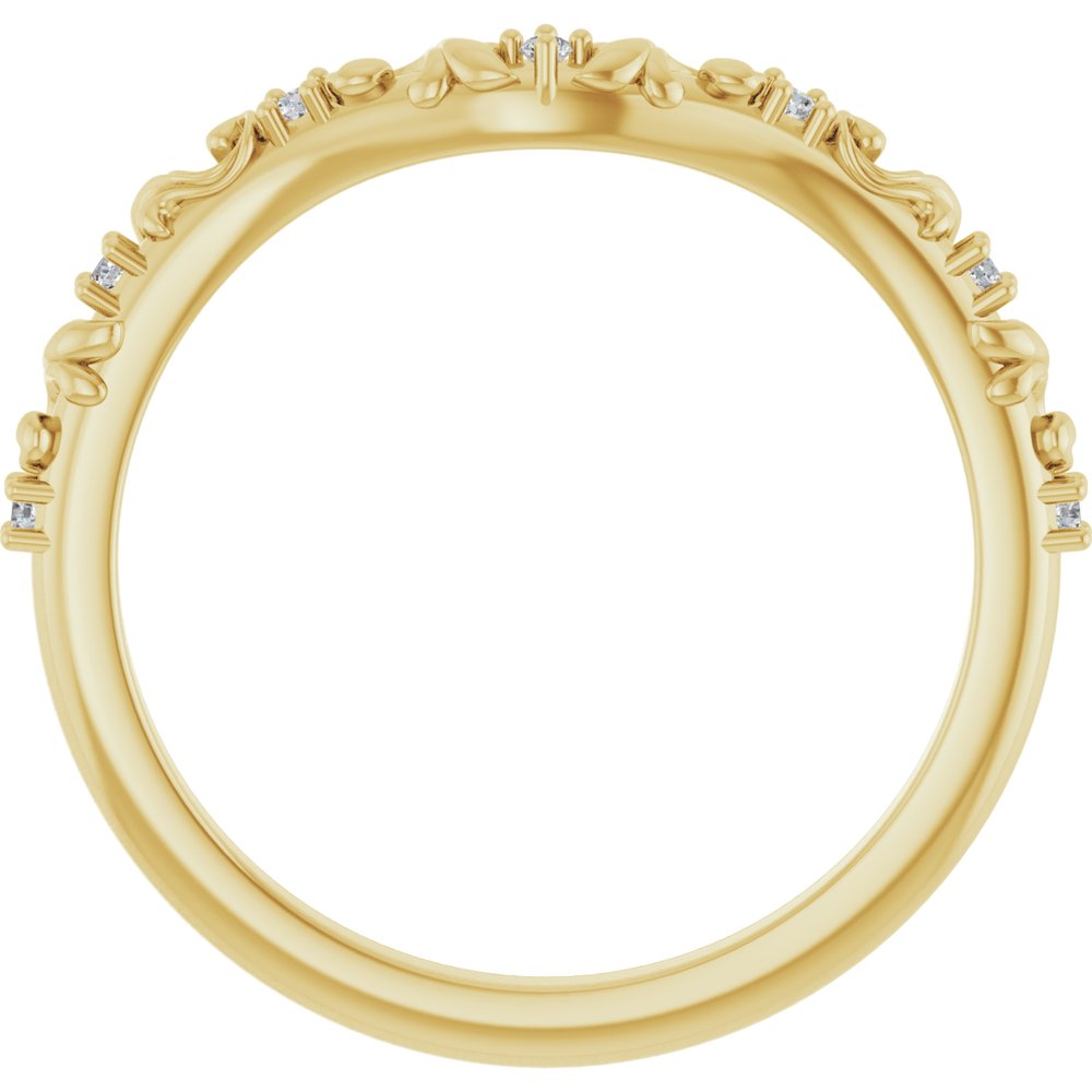14K Yellow Gold .05 CTW Natural Diamond Vintage-Inspired Contour Band