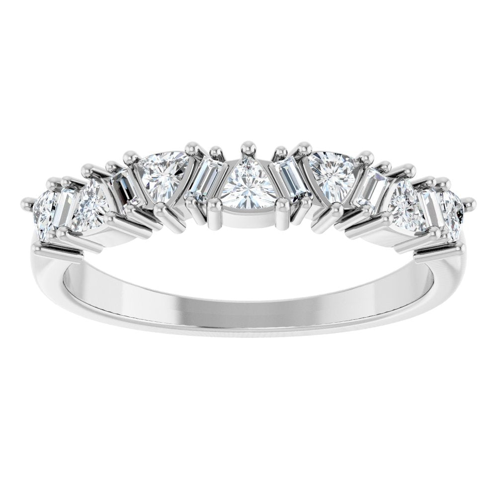 14K White 3/8 CTW Natural Diamond Anniversary Band