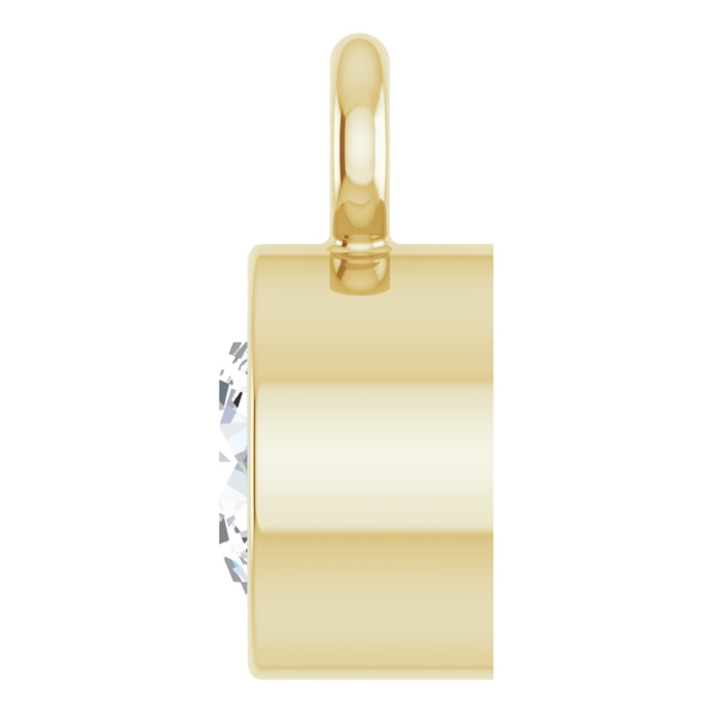 14K Yellow 1/6 CT Natural Diamond Dangle