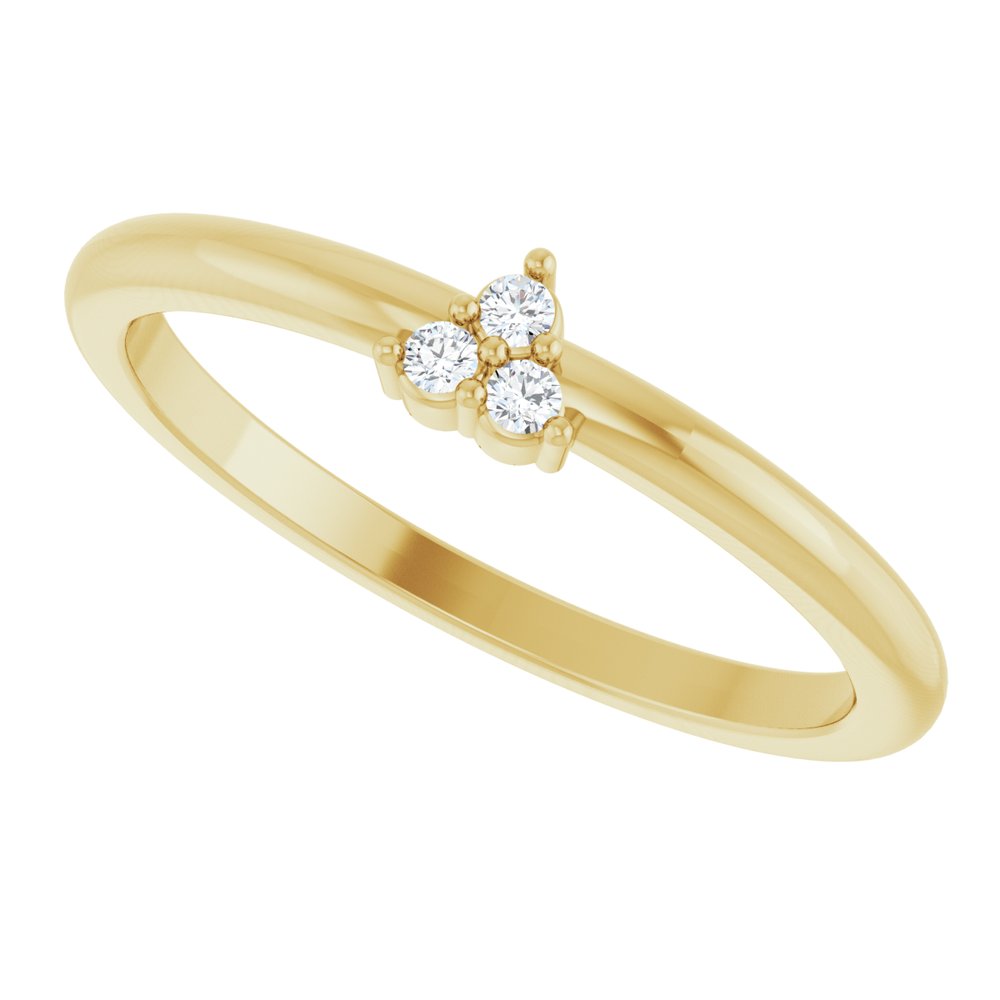 14K Yellow Gold .04 CTW Natural Diamond Cluster Ring