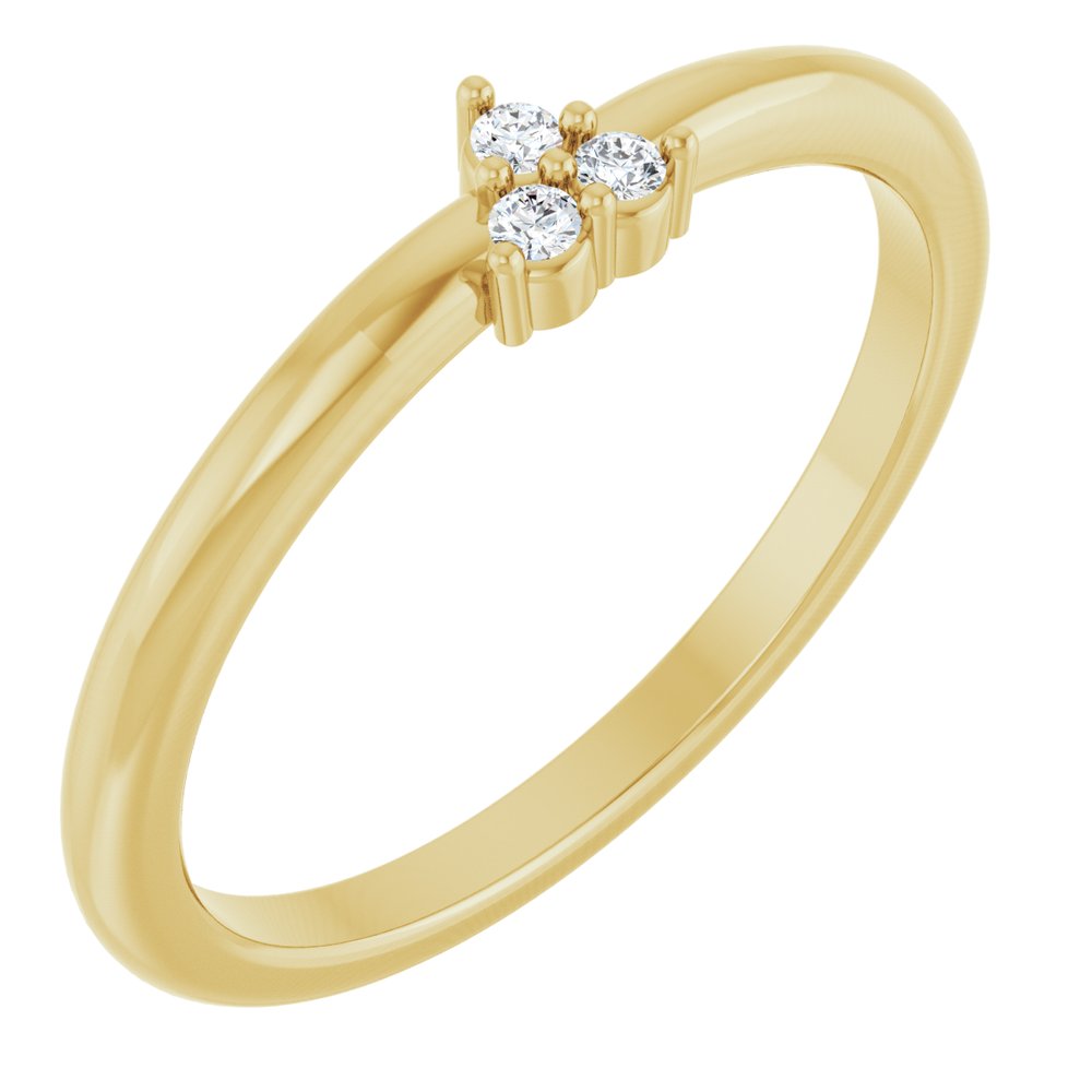 14K Yellow Gold .04 CTW Natural Diamond Cluster Ring