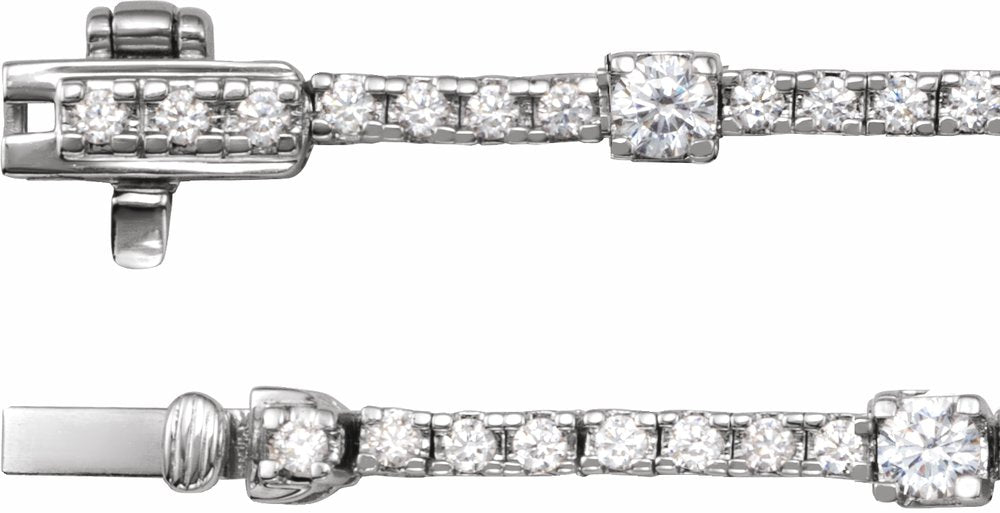 14K White Gold 4 CTW Lab-Grown Diamond Line 16" Necklace