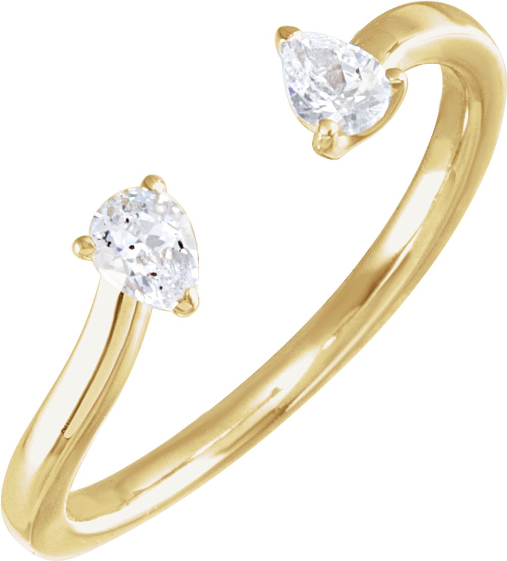 14K Yellow Gold 1/5 CTW Lab-Grown Diamond Two-Stone Ring