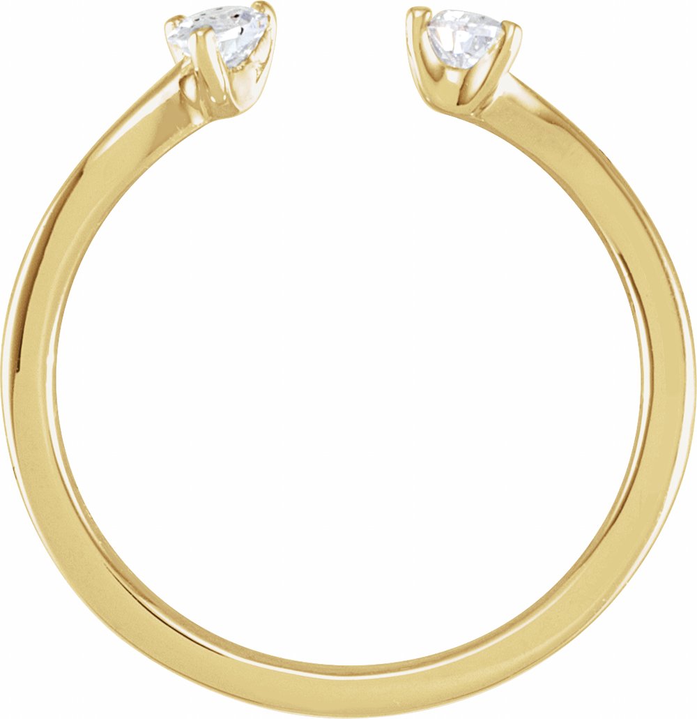 14K Yellow Gold 1/5 CTW Lab-Grown Diamond Two-Stone Ring