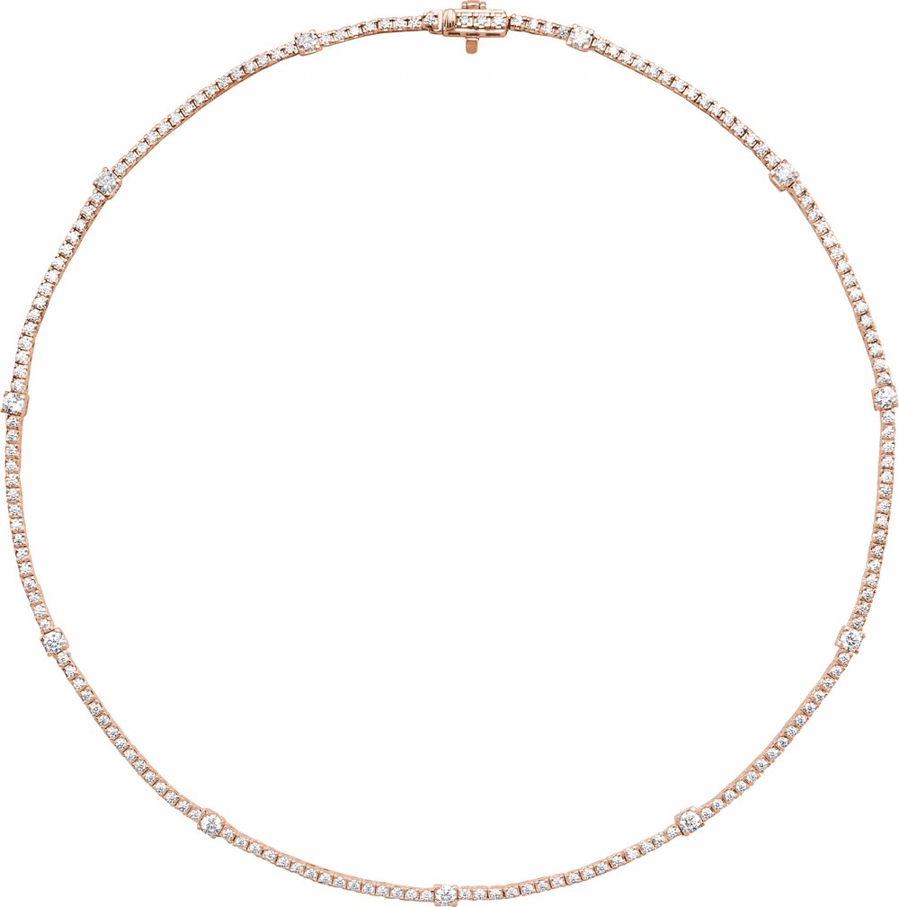 14K Rose Gold 4 CTW Lab-Grown Diamond Line 16" Necklace