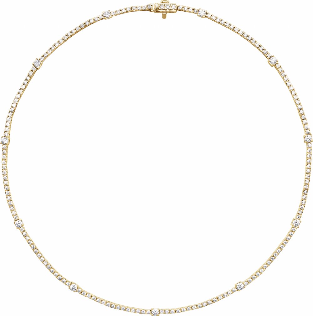 14K Yellow Gold 4 CTW Lab-Grown Diamond Line 16" Necklace