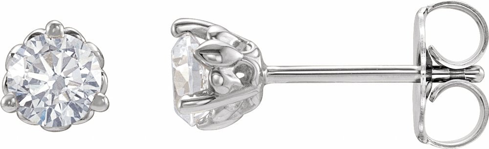 14K White 1/5 CTW Lab-Grown Diamond Fleur-de-Lis Earrings