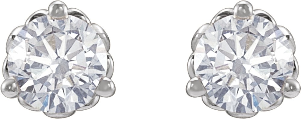 14K White 1/5 CTW Lab-Grown Diamond Fleur-de-Lis Earrings