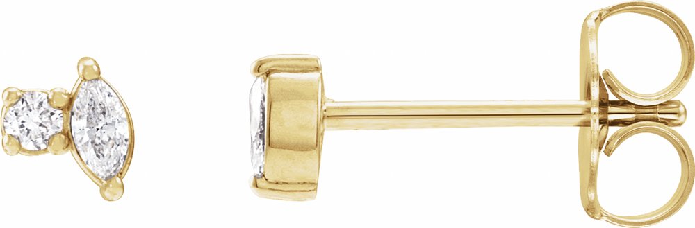 14K Yellow Gold .08 CTW Natural Diamond Earrings