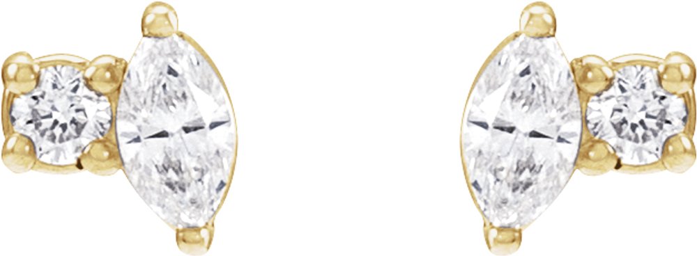 14K Yellow Gold .08 CTW Natural Diamond Earrings