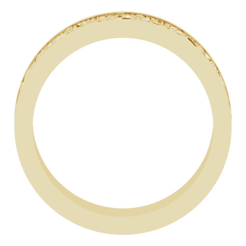 14K Yellow Gold 6 mm Milgrain Sculptural Flat Band Size 7
