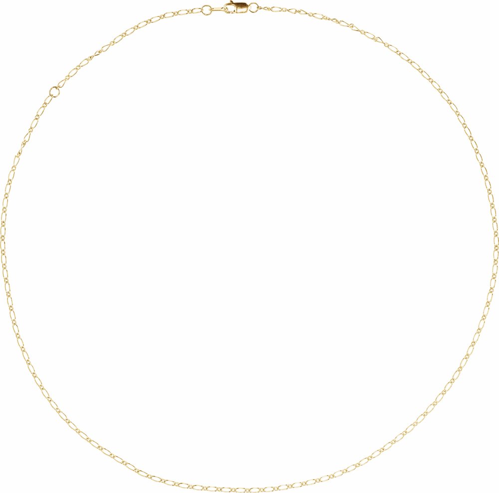 14K Yellow Gold 1.5 mm Adjustable Figaro 16-18" Chain