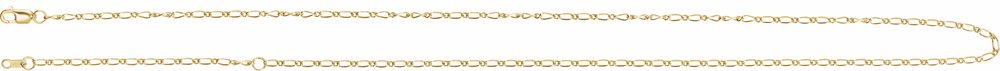 14K Yellow Gold 1.5 mm Adjustable Figaro 16-18" Chain