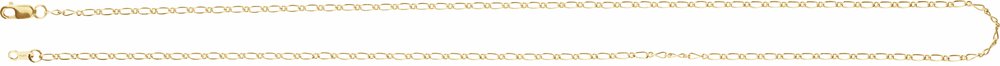 14K Yellow Gold 1.5 mm Figaro 18" Chain