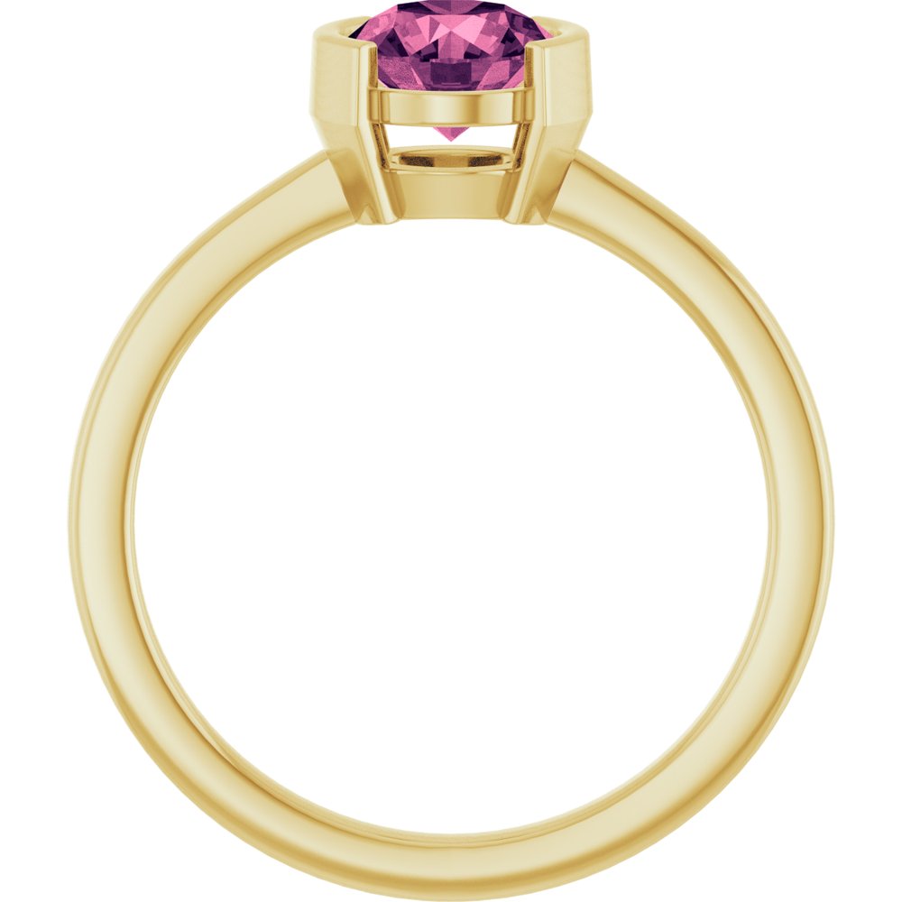 14K Yellow Gold Natural Pink Tourmaline Ring