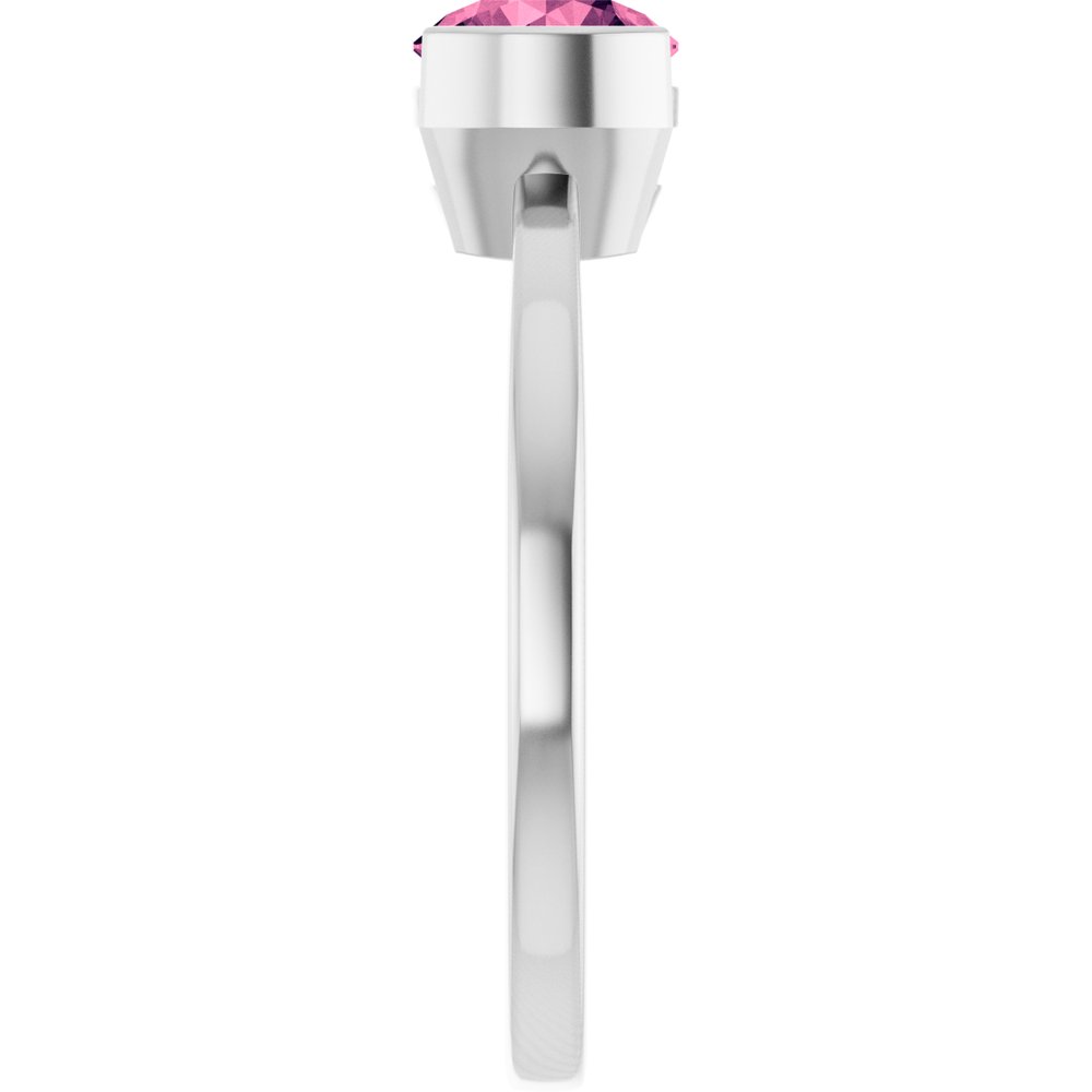 14K White Gold Natural Pink Tourmaline Ring