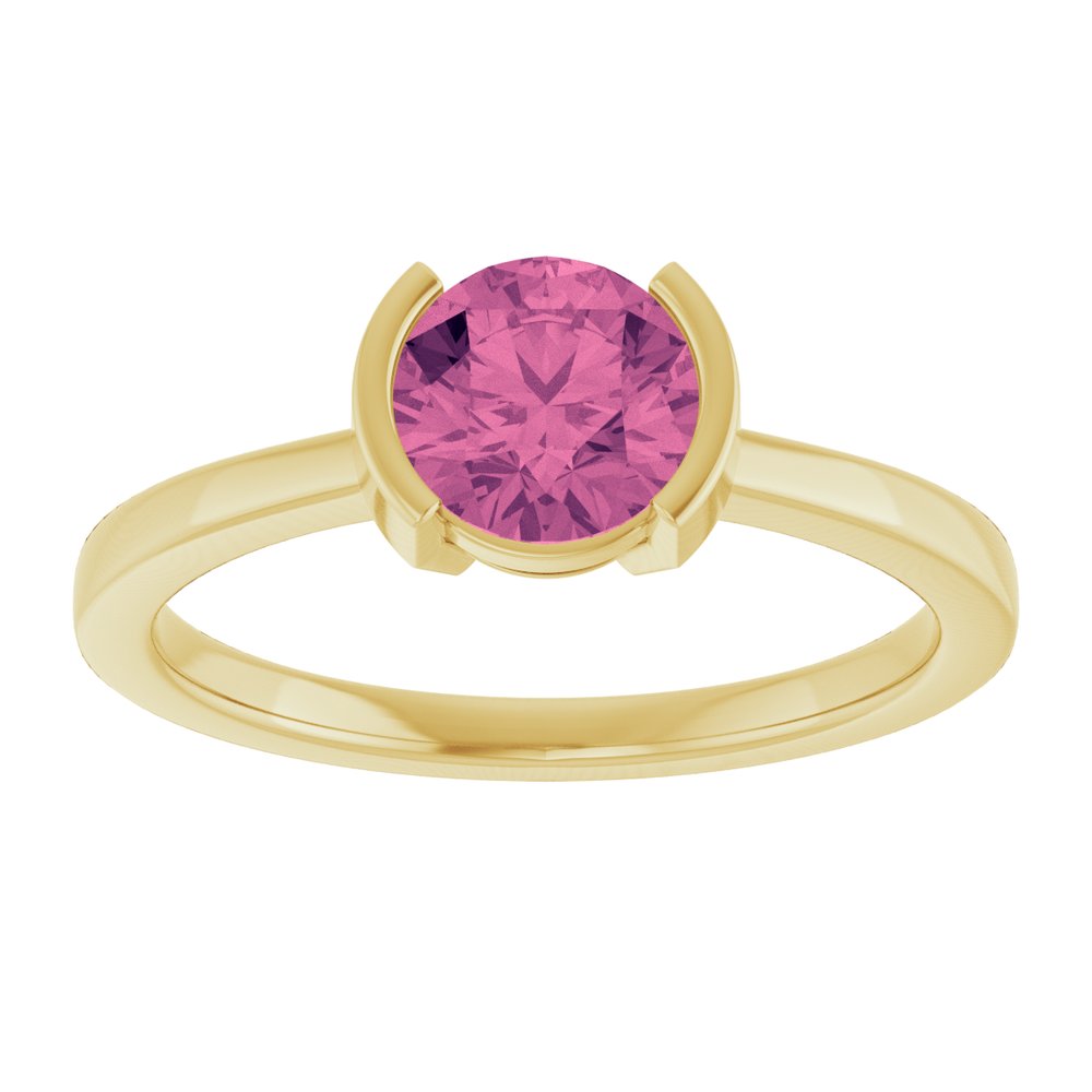 14K Yellow Gold Natural Pink Tourmaline Ring