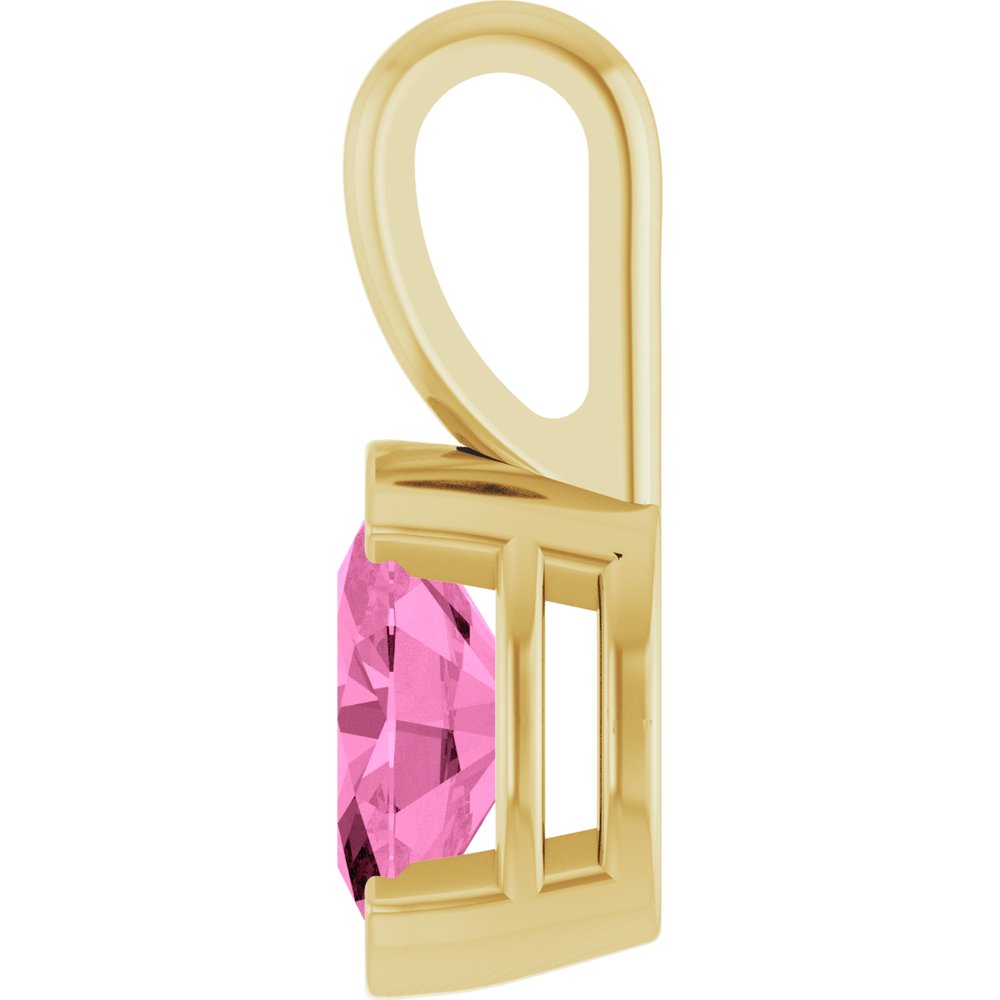 14K Yellow Gold Lab-Grown Pink Sapphire Pendant