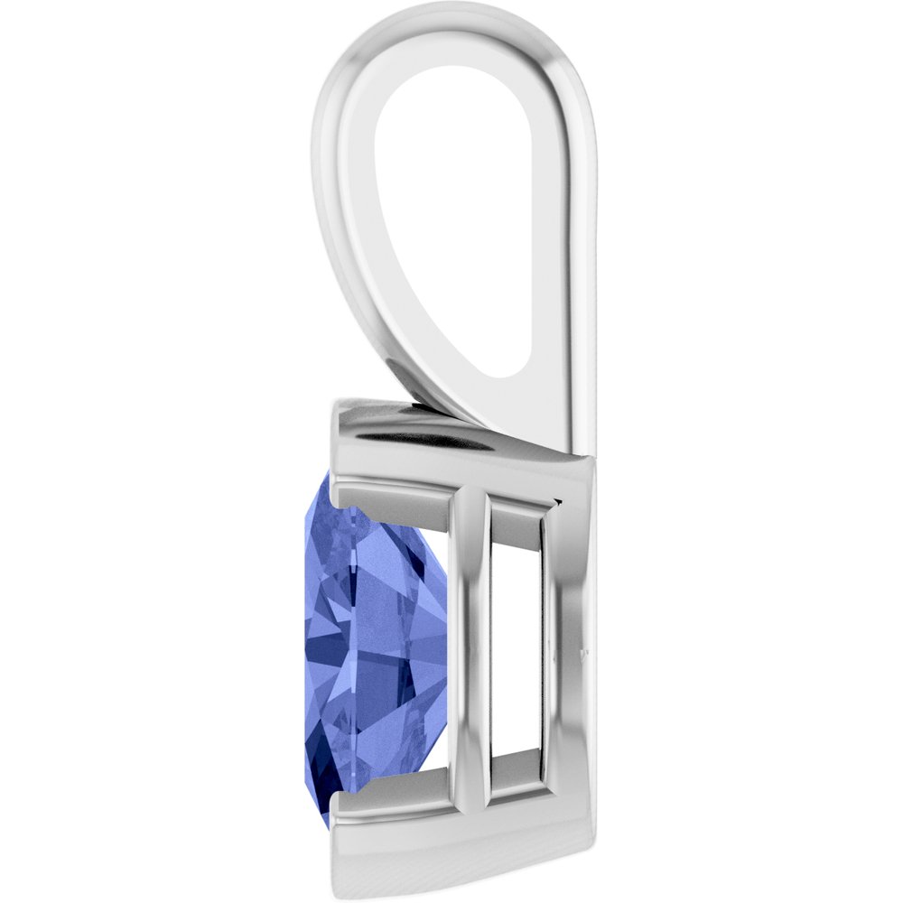 Platinum Natural Tanzanite Solitaire Pendant