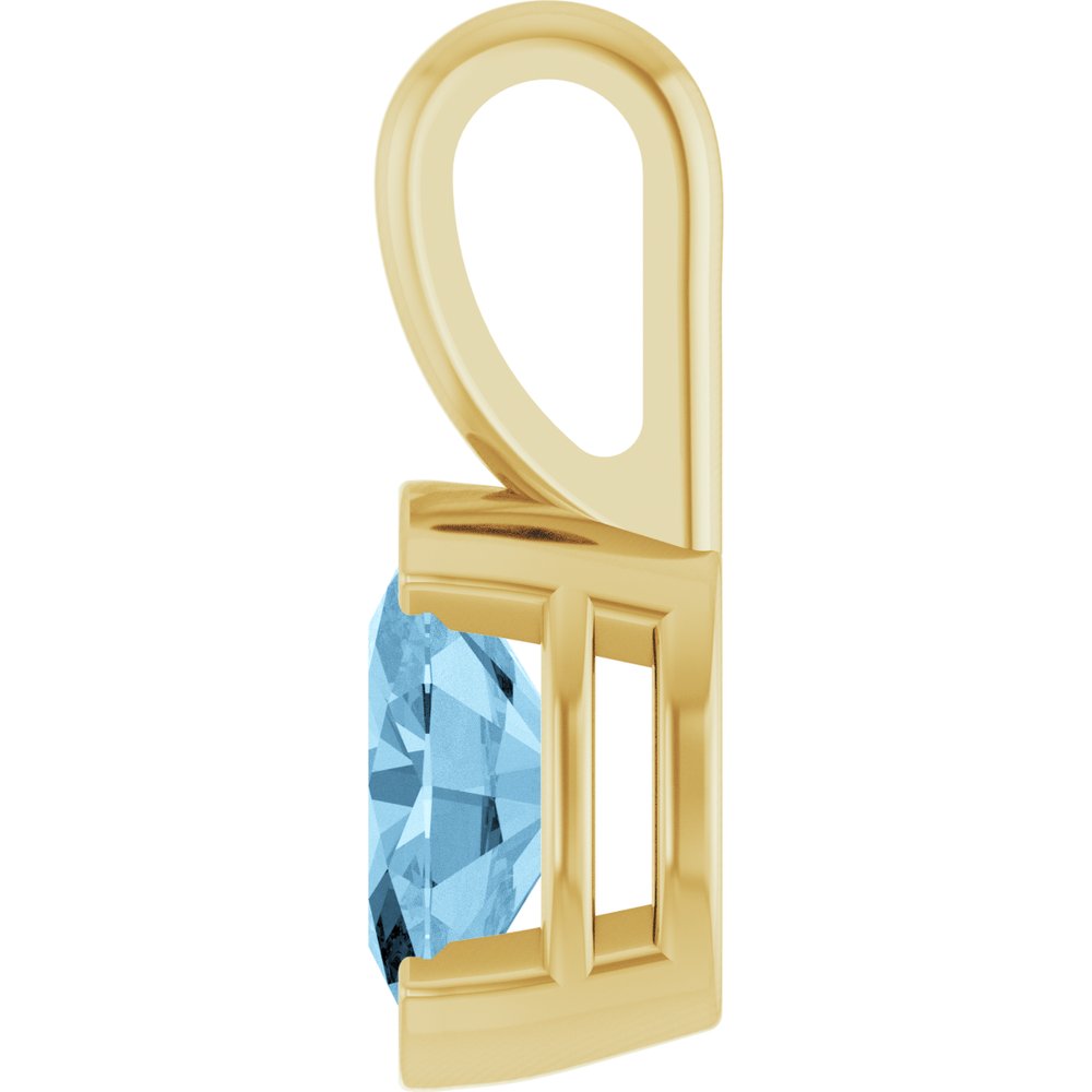 14K Yellow Gold Natural Sky Blue Topaz Pendant