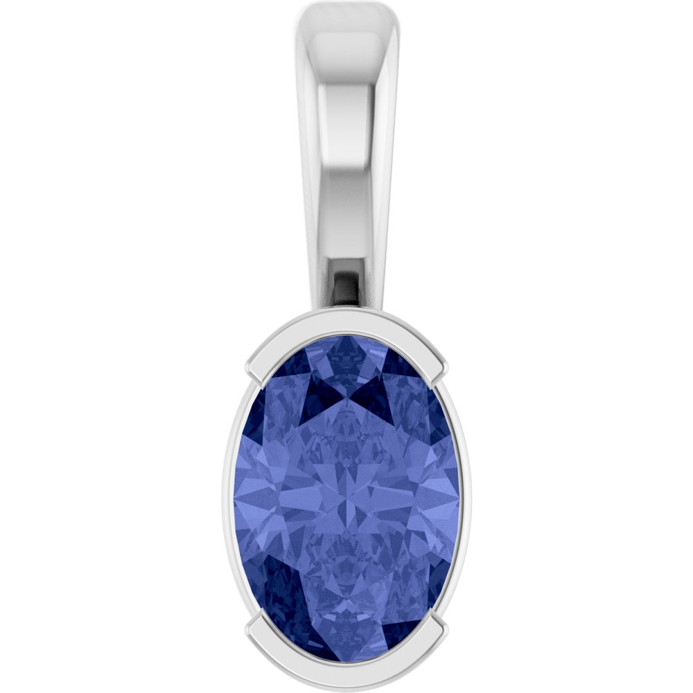 Platinum Natural Tanzanite Solitaire Pendant