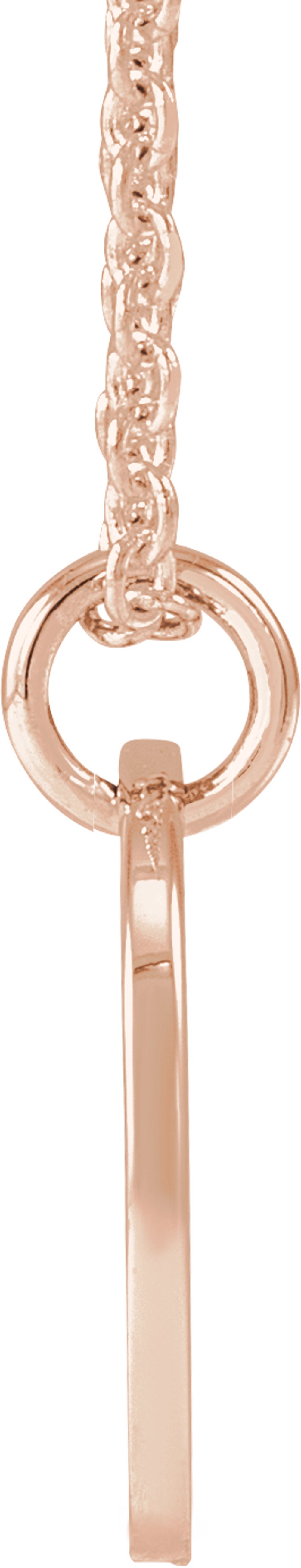 14K Rose Gold Script Initial M 16-18" Necklace