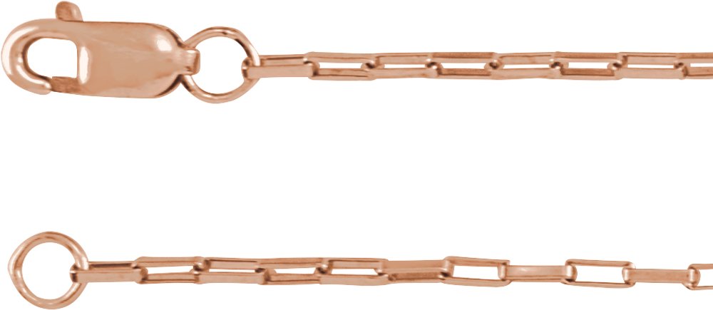 14K Rose Gold 1.2 mm Elongated Box 24" Chain