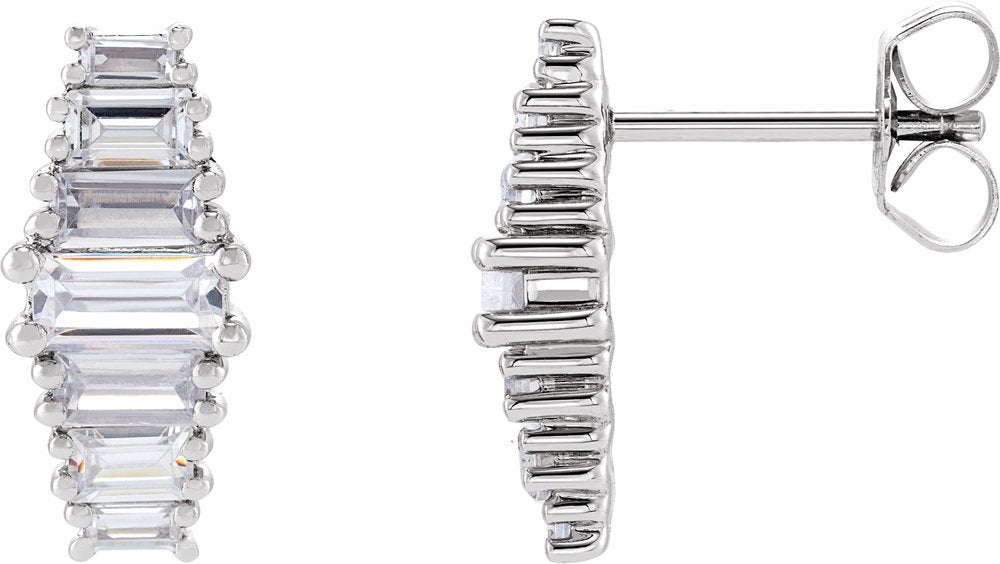 14K White Gold 1 1/2 CTW Lab-Grown Diamond Earrings
