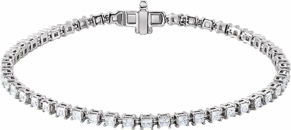 14K White Gold 2 1/2 CTW Lab-Grown Diamond 7" Line Bracelet