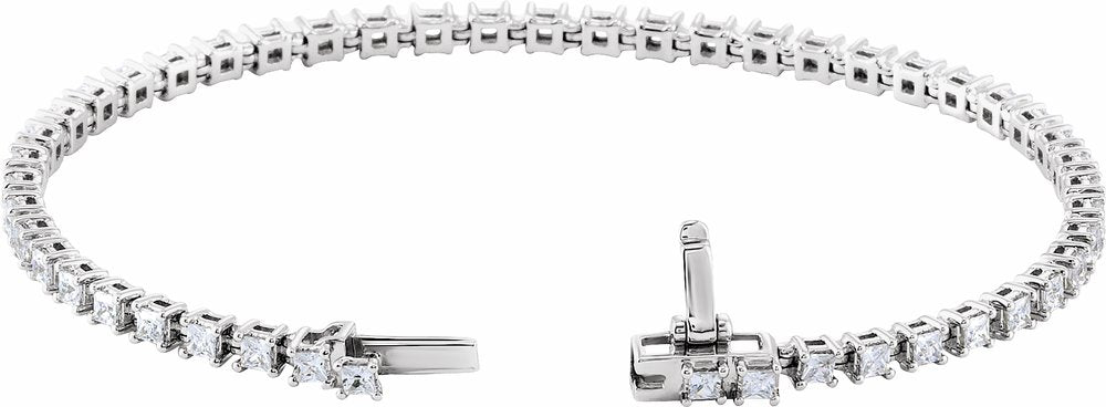 14K White Gold 2 1/2 CTW Lab-Grown Diamond 7" Line Bracelet