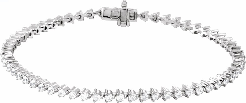 14K White Gold 3 CTW Lab-Grown Diamond 7 1/4" Line Bracelet