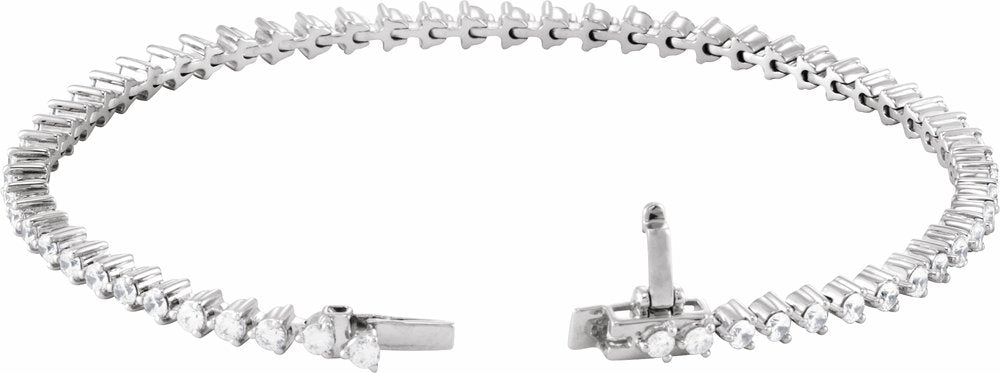 14K White Gold 3 CTW Lab-Grown Diamond 7 1/4" Line Bracelet