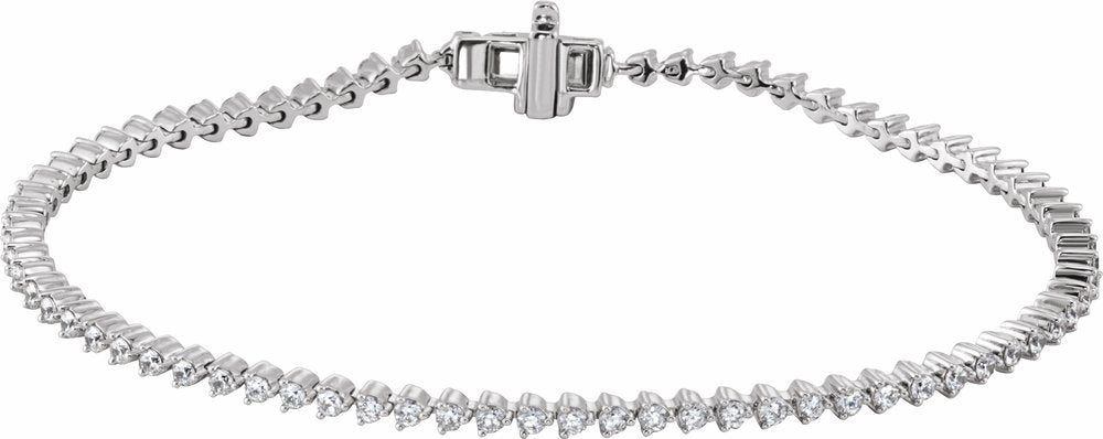 14K White Gold 2 CTW Lab-Grown Diamond 7 1/4" Line Bracelet