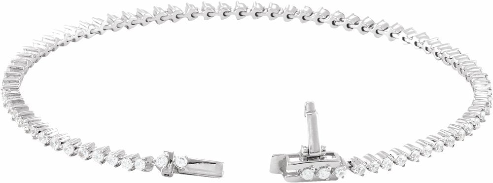 14K White Gold 2 CTW Lab-Grown Diamond 7 1/4" Line Bracelet