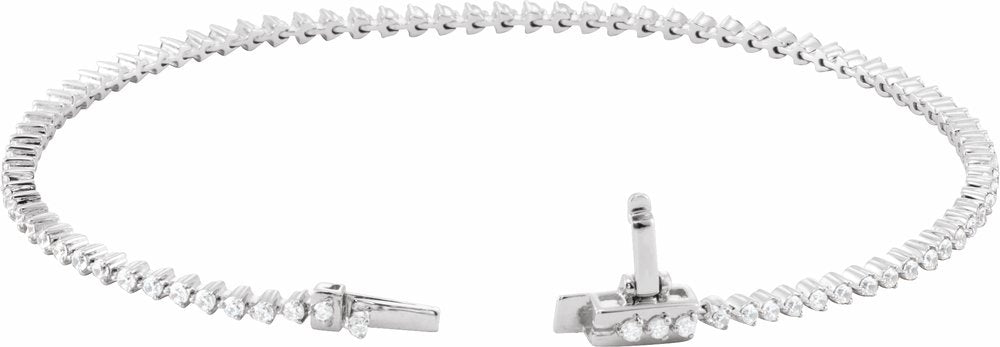 14K White 1 1/2 CTW Natural Diamond 7 1/4" Line Bracelet