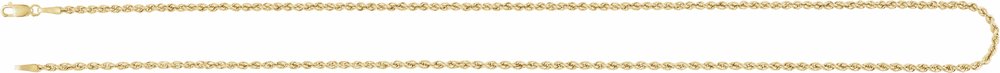 14K Yellow Gold 2 mm Hollow Rope 24" Chain