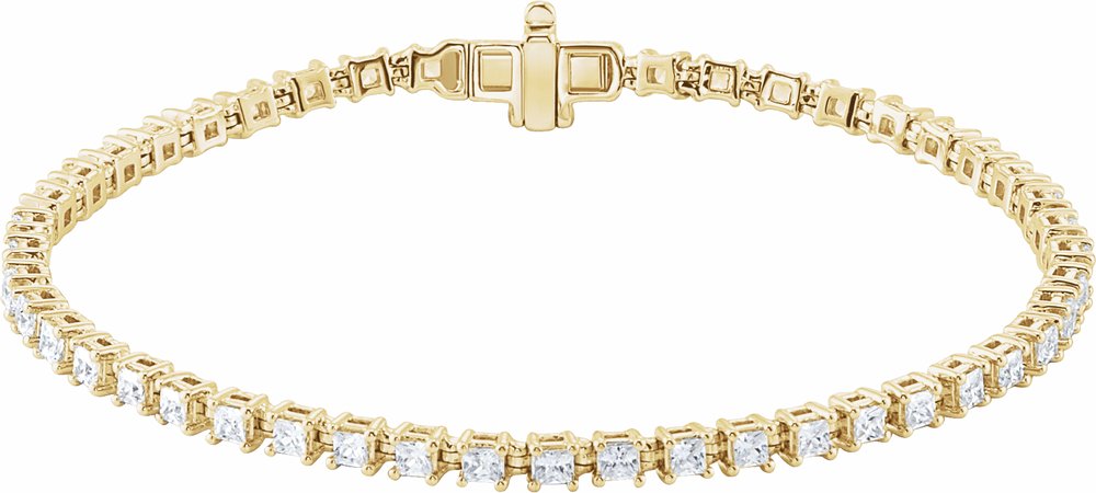 14K Yellow Gold 2 1/2 CTW Lab-Grown Diamond 7" Line Bracelet