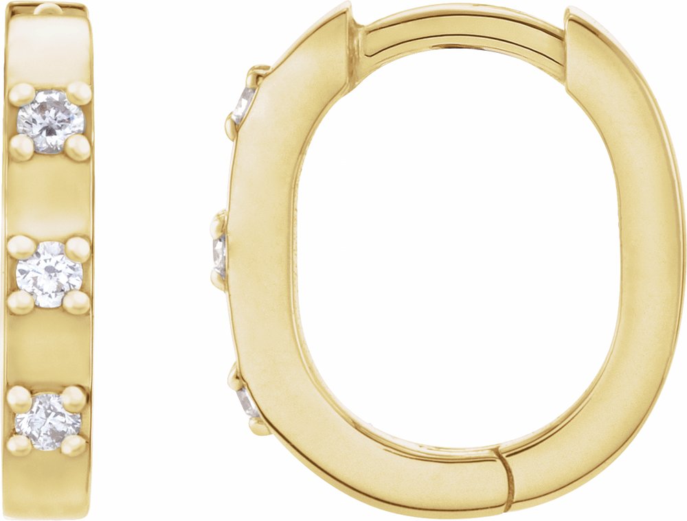14K Yellow Gold .08 CTW Natural Diamond 11.5 mm Hoop Earrings