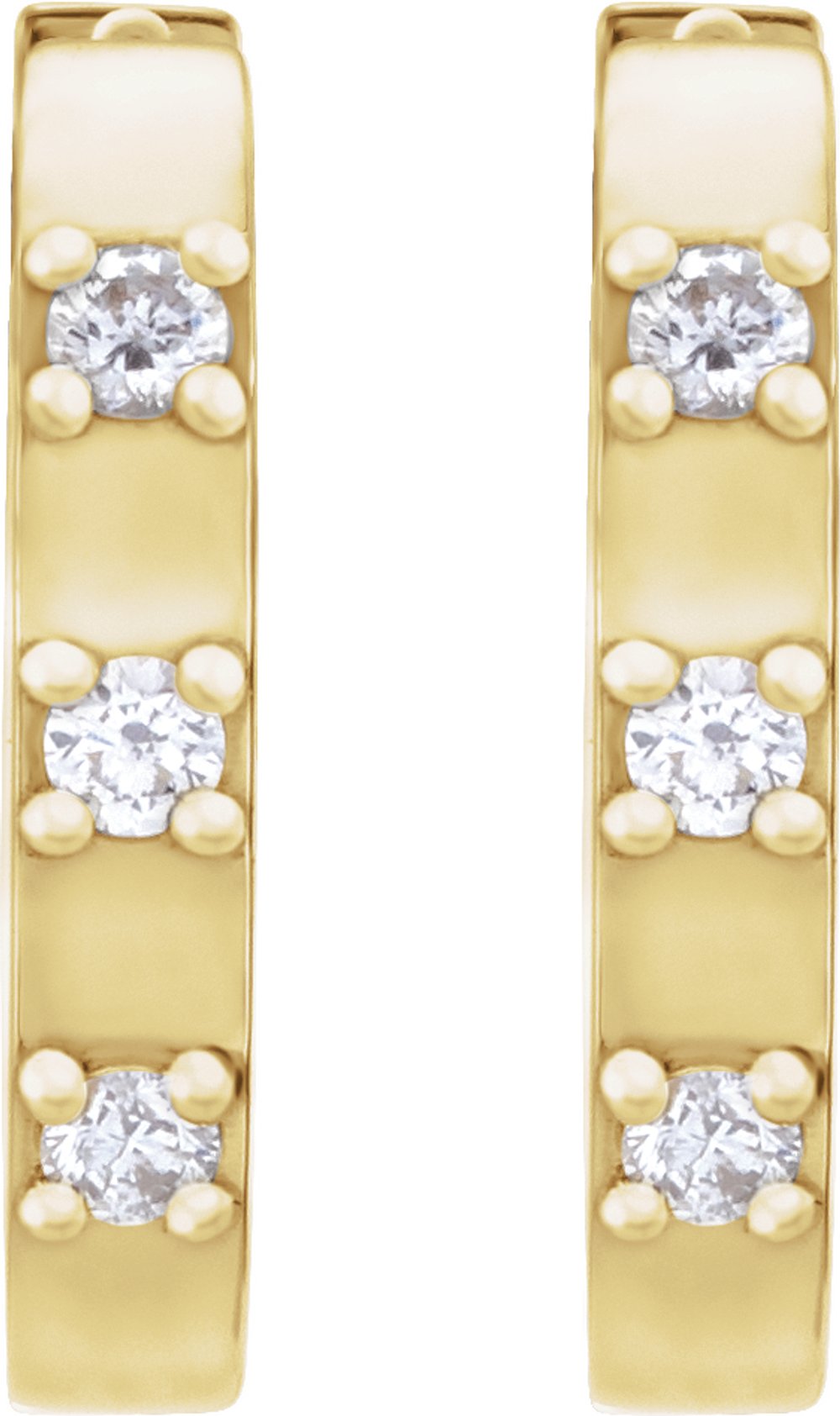 14K Yellow Gold .08 CTW Natural Diamond 11.5 mm Hoop Earrings